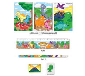 Henbrandt Dino schrijfset 5-delig | per stuk Henbrandt Dino schrijfset 5-delig | per stuk