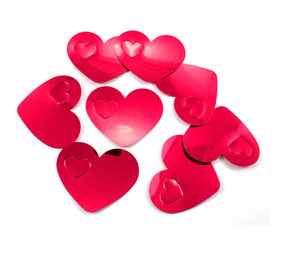 Folat Confettis de table XL en forme de cœurs rouges | 8 x 6,5 cm