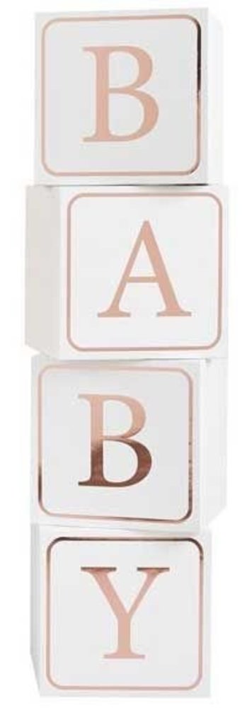 Hootyballoo Letterblokken BABY rosé-goud | 4 stuks Hootyballoo Letterblokken BABY rosé-goud | 4 stuks