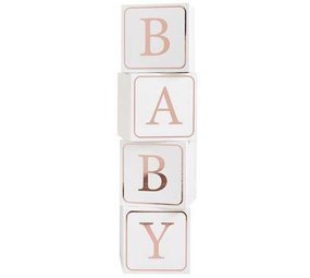 Hootyballoo BABY Letter Blocks Rose Gold | 4 Pieces