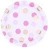 Pioneer Party Borden roze en goud stippen 23cm | 8 stuks Pioneer Party Borden roze en goud stippen 23cm | 8 stuks