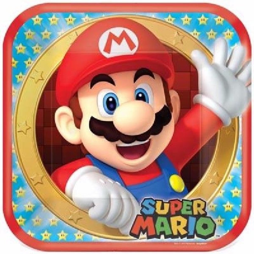 Amscan Super Mario Borden 23cm | 8 stuks Amscan Super Mario Borden 23cm | 8 stuks