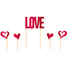 Folat Cake toppers LOVE and hearts | 5 pieces Folat Cake toppers LOVE and hearts | 5 pieces