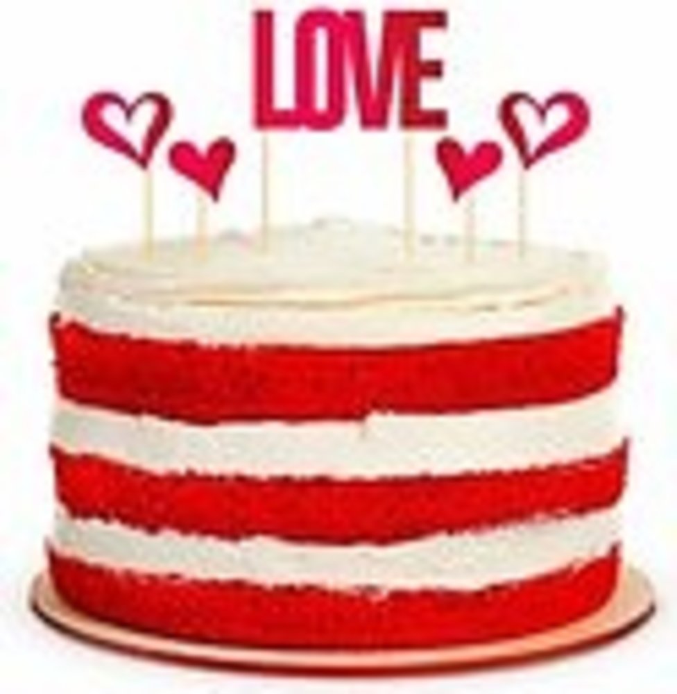 Folat Décorations pour gâteaux LOVE et cœurs | 5 pièces