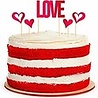 Folat Décorations pour gâteaux LOVE et cœurs | 5 pièces Folat Décorations pour gâteaux LOVE et cœurs | 5 pièces