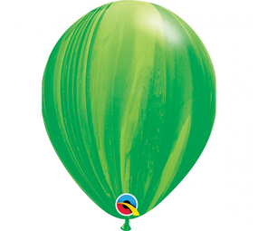 Qualatex Ballon marbré vert 28 cm | 5 pièces
