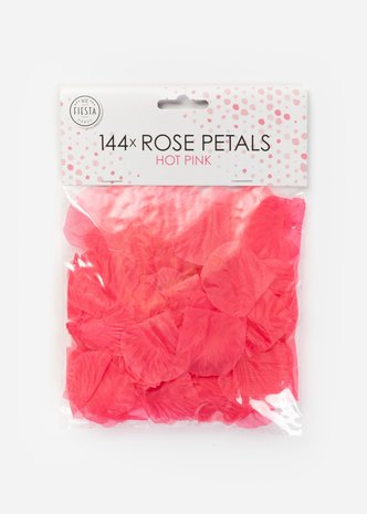 WeFiesta Pétales de roses rose vif de luxe | 144 pièces