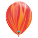 Qualatex Ballon marbré rouge 28 cm | 5 pièces