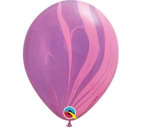 Qualatex Ballon marbré rose 28 cm | 25 pièces
