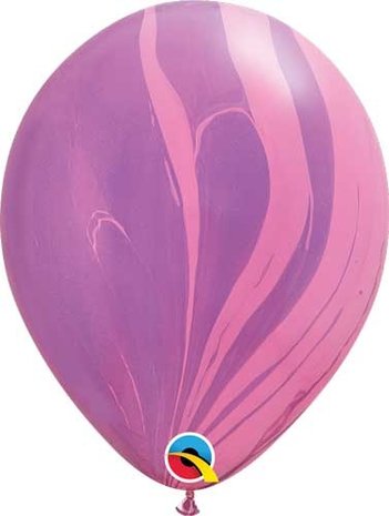 Qualatex Ballon marbré rose 28 cm | 25 pièces