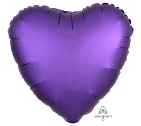 Anagram Helium balloon heart Purple metallic | 43 cm