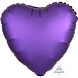 Anagram Ballon en forme de cœur gonflé à l'hélium, violet métallisé | 43 cm