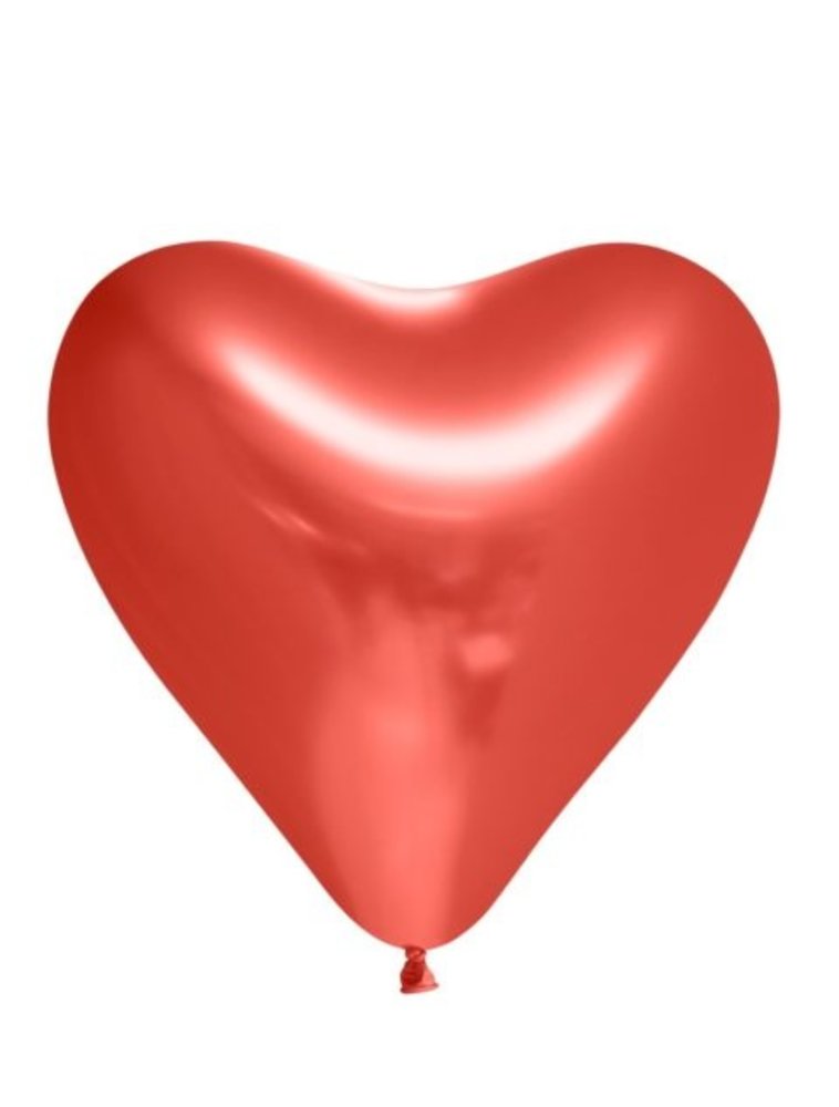 WeFiesta Ballons en forme de cœur rouge miroir 30 cm | 10 pièces