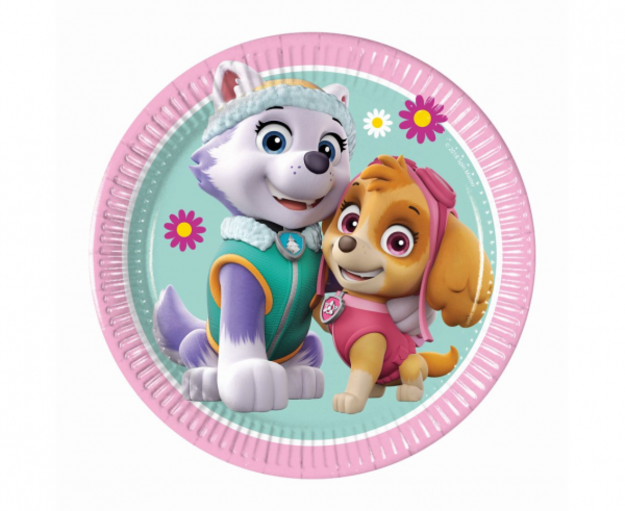 Procos Party Paw Patrol Skye en Everest Borden 20cm | 8 stuks Procos Party Paw Patrol Skye en Everest Borden 20cm | 8 stuks