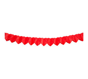 WeFiesta Rote Papiergirlande mit Herzen | 6 Meter