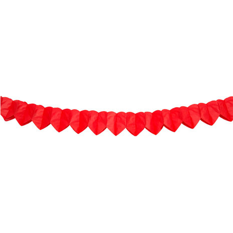 WeFiesta Guirlande de papier rouge à cœurs | 6 mètres