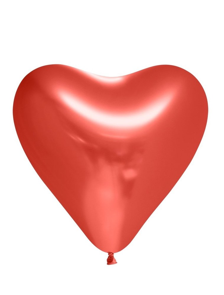WeFiesta Red heart-shaped mirror balloons | 6 pieces