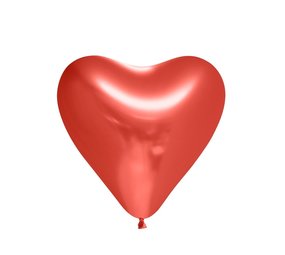 WeFiesta Ballons miroirs rouges en forme de cœur | 6 pièces