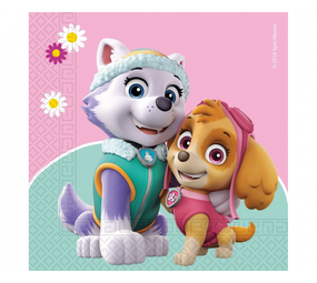 Procos Party Paw Patrol Skye en Everest Servetten 33x33cm | 20 stuks Procos Party Paw Patrol Skye en Everest Servetten 33x33cm | 20 stuks
