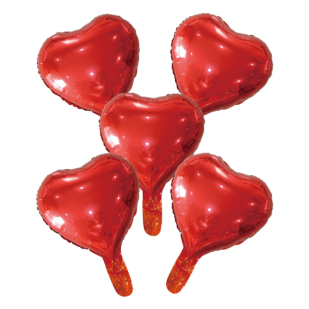 WeFiesta Ballons en aluminium en forme de cœur rouge 23 cm | 5 pièces