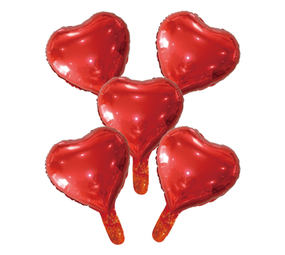 WeFiesta Red heart foil balloons 23cm | 5 pieces