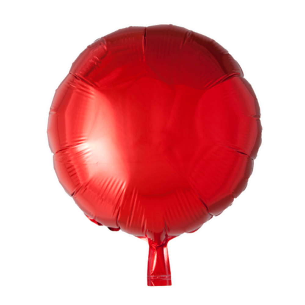 WeFiesta Runder, roter Metallic-Heliumballon | 43 cm