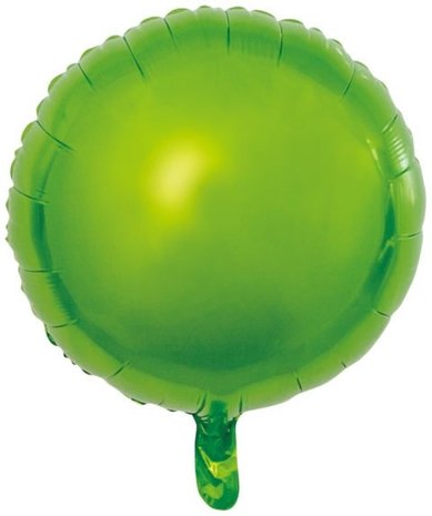 WeFiesta Round lime green metallic helium balloon | 43 cm