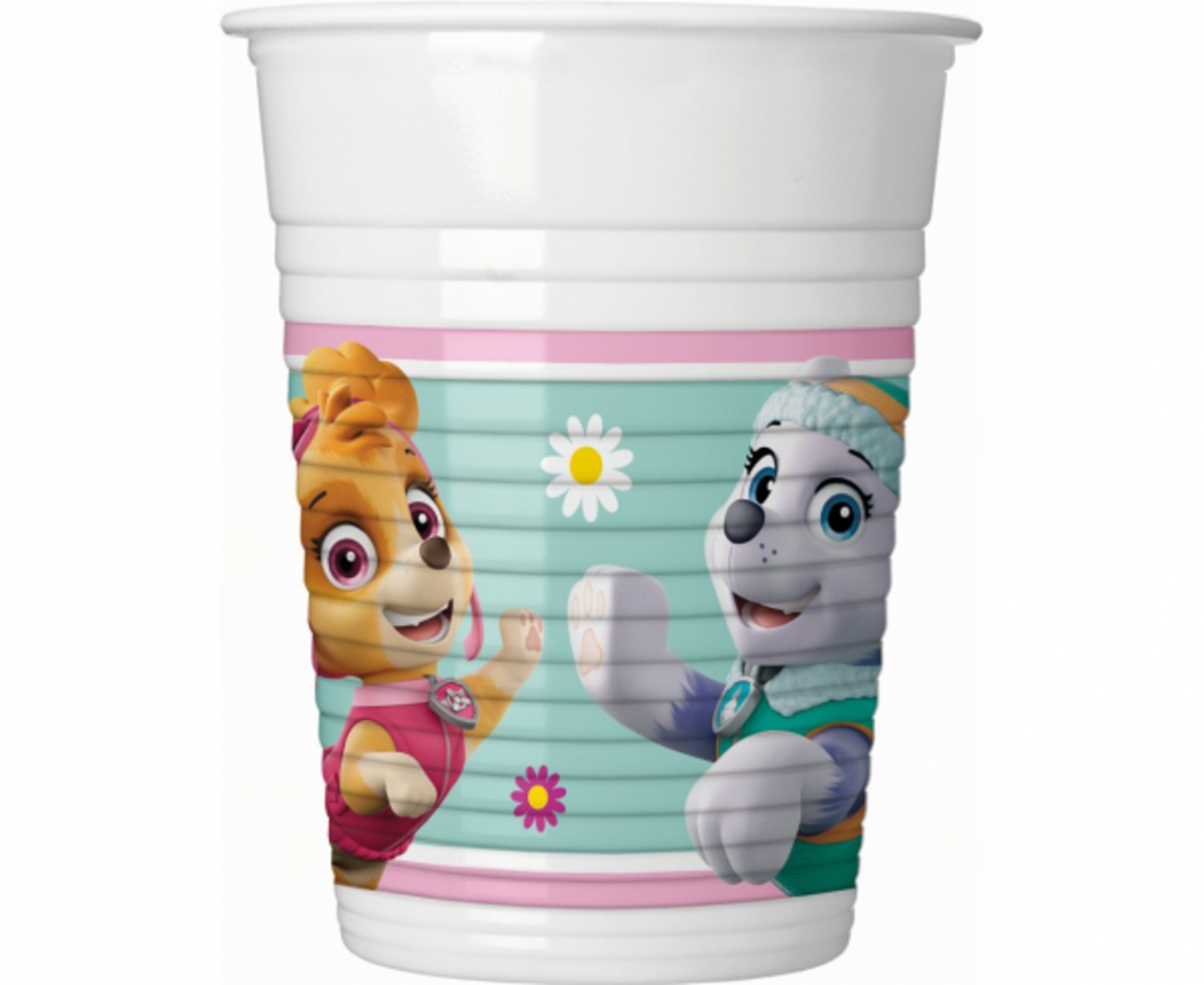Procos Party Paw Patrol Skye en Everest Bekers 200ml | 8 stuks Procos Party Paw Patrol Skye en Everest Bekers 200ml | 8 stuks
