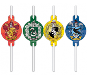 Procos Party Harry Potter Hogwarts Strohhalme – 4 Stück