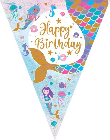 Oaktree Mermaid Letter Garland Happy Birthday 390cm | per piece