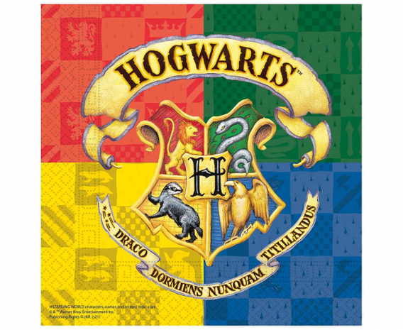 Procos Party Serviettes de table Harry Potter Poudlard 33x33cm | 20 pièces