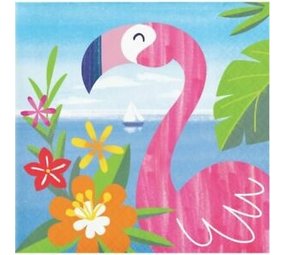 Creative Converting Flamingo-Servietten 24x24cm | 16 Stück