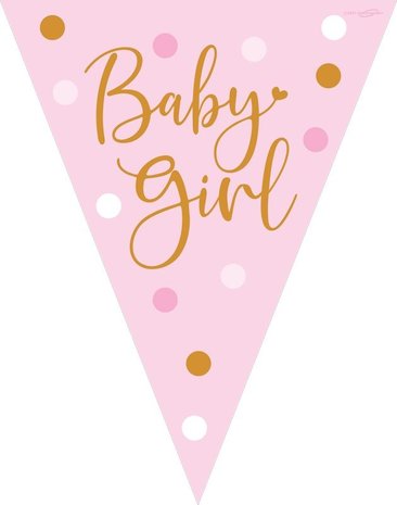 Oaktree Baby Girl! polka dot bunting | 3.90cm