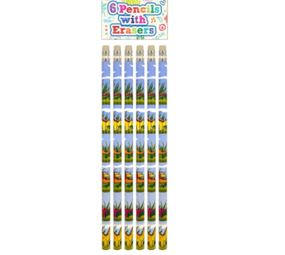 Henbrandt Dino Potloden met Gum 19cm | 6 stuks Henbrandt Dino Potloden met Gum 19cm | 6 stuks