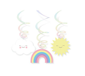 Amscan Swirls Rainbow & Cloud | 6 stuks Amscan Swirls Rainbow & Cloud | 6 stuks