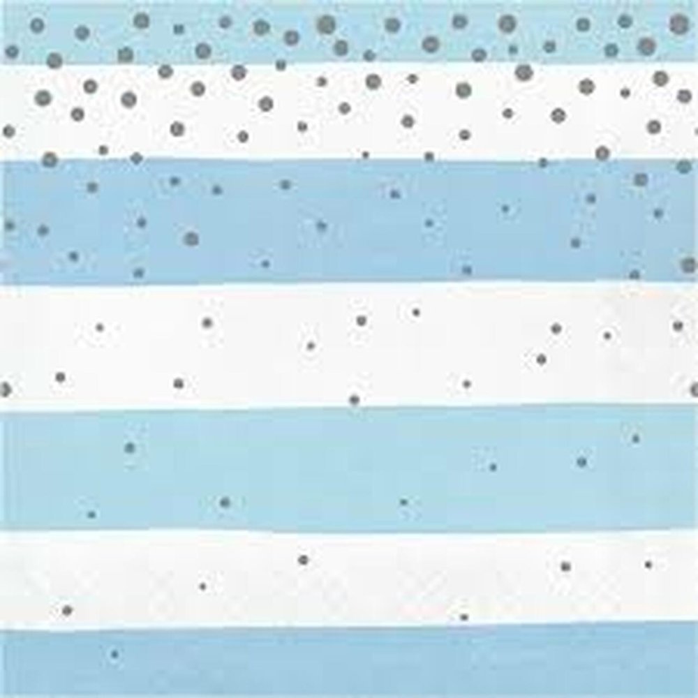 Creative Converting Blue & Silver Napkins 32x32cm | 16 pieces