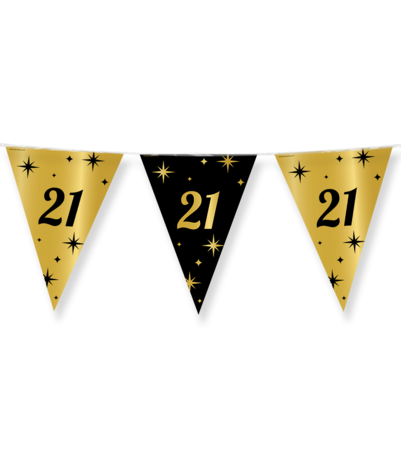 Paper Dreams Guirlande de drapeaux « 21 ans » élégante | 10 mètres