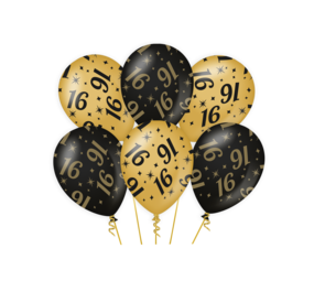 Paper Dreams Ballonnen 16 jaar Classy 30cm | 6 stuks Paper Dreams Ballonnen 16 jaar Classy 30cm | 6 stuks