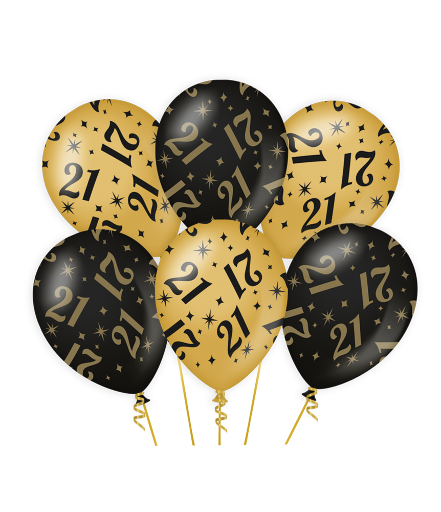 Paper Dreams Ballonnen 21 jaar Classy 30cm | 6 stuks Paper Dreams Ballonnen 21 jaar Classy 30cm | 6 stuks