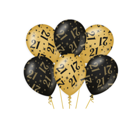 Paper Dreams Ballonnen 21 jaar Classy 30cm | 6 stuks Paper Dreams Ballonnen 21 jaar Classy 30cm | 6 stuks