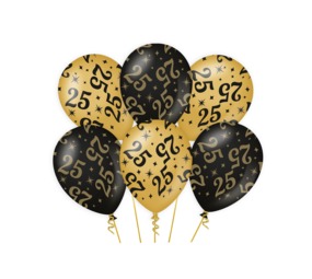 Paper Dreams Ballonnen 25 jaar Classy 30cm | 6 stuks Paper Dreams Ballonnen 25 jaar Classy 30cm | 6 stuks