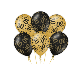 Paper Dreams Ballonnen 30 jaar Classy 30cm | 6 stuks Paper Dreams Ballonnen 30 jaar Classy 30cm | 6 stuks