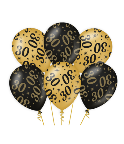 Paper Dreams 30 Jahre Stilvolle Luftballons 30 cm | 6 Stück