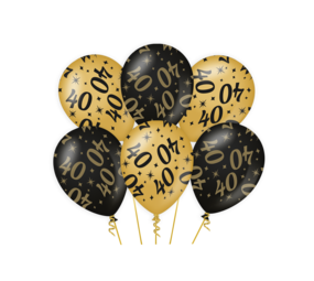 Paper Dreams Ballonnen 40 jaar Classy 30cm | 6 stuks Paper Dreams Ballonnen 40 jaar Classy 30cm | 6 stuks