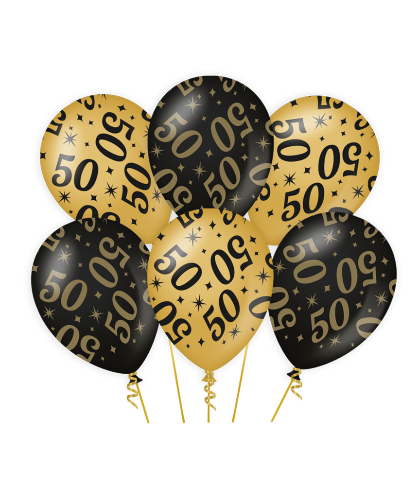 Paper Dreams 50th Birthday Balloons 30cm Classy | 6 pieces