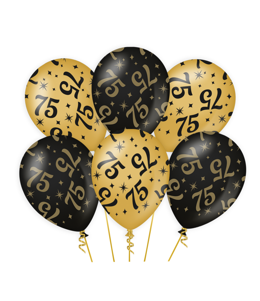 Paper Dreams Ballonnen 75 jaar Classy 30cm | 6 stuks