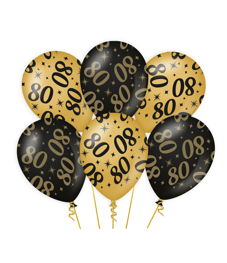 Paper Dreams Ballonnen 80 jaar Classy 30cm | 6 stuks Paper Dreams Ballonnen 80 jaar Classy 30cm | 6 stuks