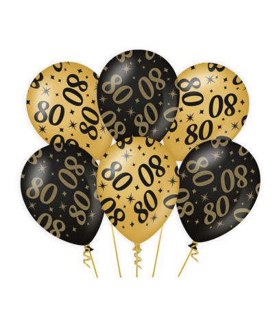 Paper Dreams 80 Jahre Stilvolle Luftballons 30 cm | 6 Stück