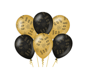 Paper Dreams Ballonnen Happy new year 30cm | 6 stuks Paper Dreams Ballonnen Happy new year 30cm | 6 stuks