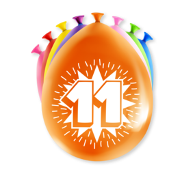 Paper Dreams Ballonnen 11 jaar Party 30cm | 8 stuks Paper Dreams Ballonnen 11 jaar Party 30cm | 8 stuks